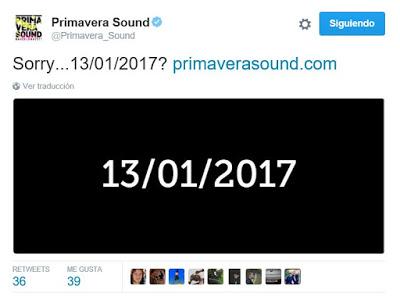 ¿El cartel del Primavera Sound 2017 se conocerá el 13 de Enero?