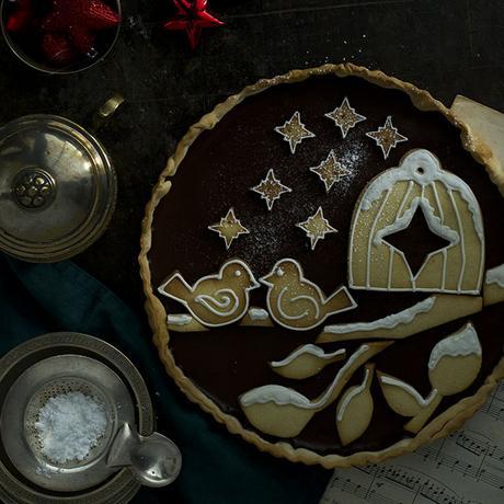 TARTA DE CHOCOLATE Y GALLETAS PARA NAVIDAD