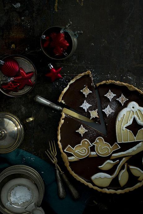 TARTA DE CHOCOLATE Y GALLETAS PARA NAVIDAD