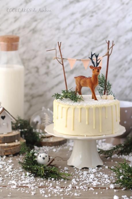 Drip Cake de Mandarina Especiada y Crema de Queso (Tarta Navidad)