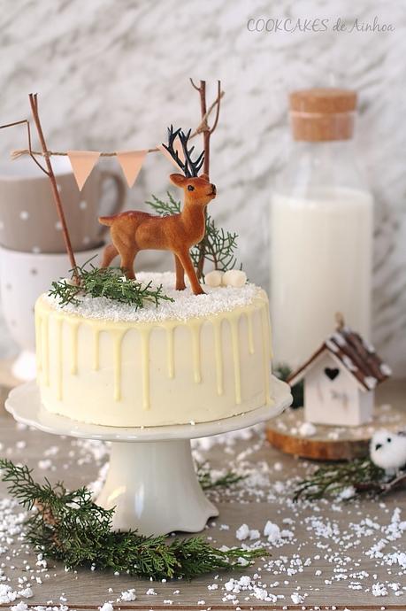 Drip Cake de Mandarina Especiada y Crema de Queso (Tarta Navidad)