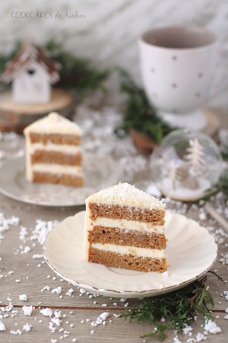 Drip Cake de Mandarina Especiada y Crema de Queso (Tarta Navidad)