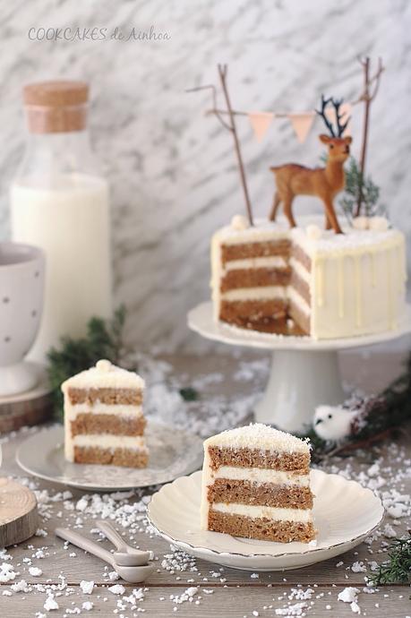 Drip Cake de Mandarina Especiada y Crema de Queso (Tarta Navidad)
