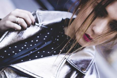 ZARA METALIC BIKER JACKET