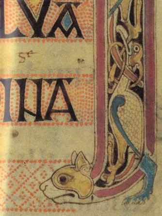 Evangelio de Lindisfarne, página de inicio de San Lucas (Capítulo 4)