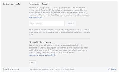 Ha hecho testamento en Facebook contacto de legado en Facebook