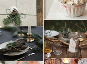Inspiración para mesa Navidad rústica elementos naturales Mood board. rustic natural Christmas table setting