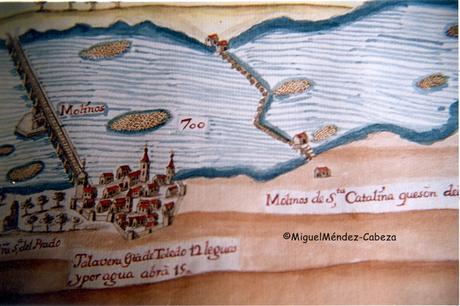 Detalle del plano del proyecto de navegación del Tajo de Carduchi del siglo XVII