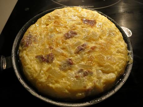 Mini tortilla de jamón y queso de cabra