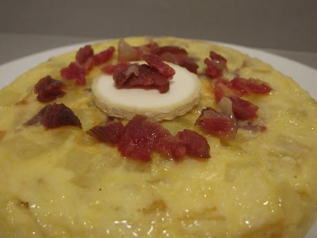 Mini tortilla de jamón y queso de cabra