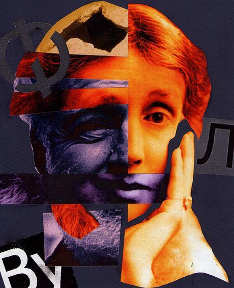 Collage de Virginia Woolf con Ernest Hemingway