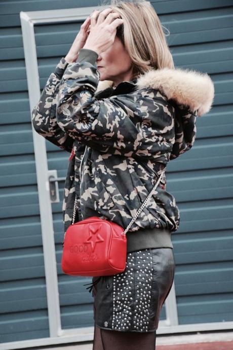 embroidered-jacket-camouflage-message-t-shirt-red-bag-comfy-leather-skirt