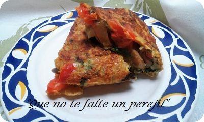 Tortilla de Níscalos  ( Rebullones ) y Pimientos Rojos