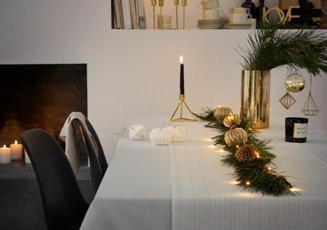 decorar mesa navidad dorado