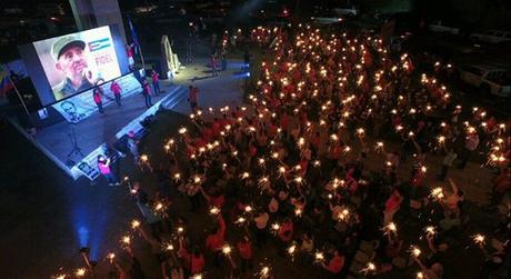 En San Salvador. Foto: @FMLNoficial.