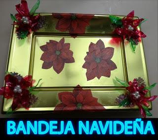 DIY Como decorar una bandeja con decoupage y flores hechas con botellas de refresco pet