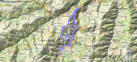 Mapa de la ruta Corias Santa Ana