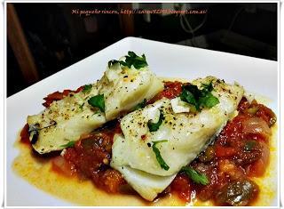 Bacalao fresco con pisto