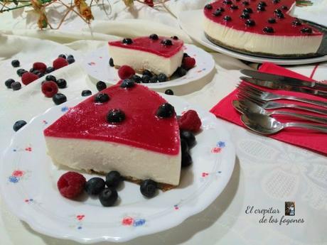 tarta de queso y frutos rojos