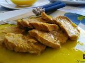 Solomillo salsa azafrán vino blanco