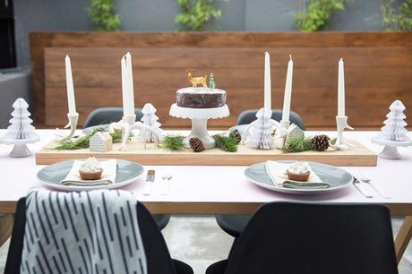 Una mesa muy nórdica para las cenas de Navidad