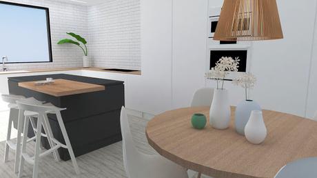 3D modeling and rendering / Diseño 3D y renderizado de cocinas para vivienda