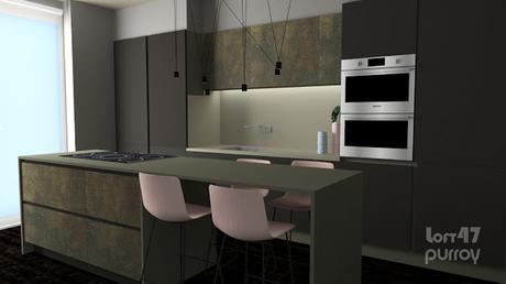 3D modeling and rendering / Diseño 3D y renderizado de cocinas para vivienda