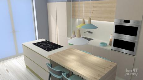 3D modeling and rendering / Diseño 3D y renderizado de cocinas para vivienda