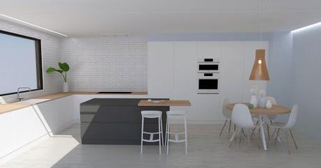 3D modeling and rendering / Diseño 3D y renderizado de cocinas para vivienda