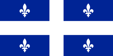 La bandera de Quebec está formada por la cruz de San Jorge, debido al dominio anglosajón en el territorio, y cuatro flores de lis, que escenifican la influencia francesa en la región. Fuente: SIPSE