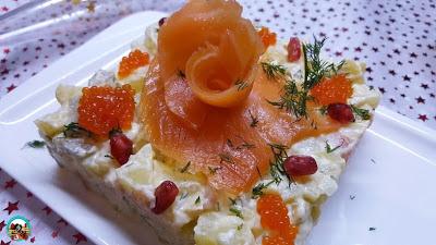 Canapés de papas con salmón