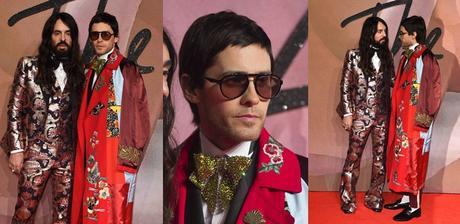 Jared Leto y diseñador Alessandro Michele en los Fashion Adwards 2016 