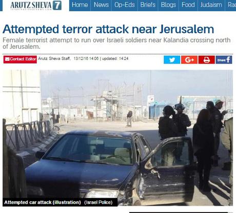 Intento de atentado terrorista palestino cerca de Jerusalem.