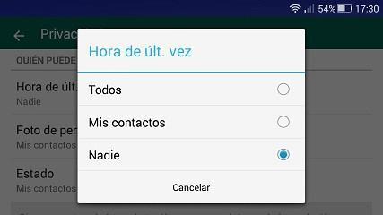 ultima vez whatsapp