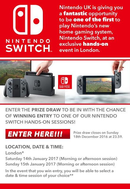 Nintendo UK también sortea pases para probar antes la Nintendo Switch