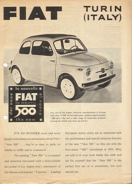 El Fiat 500 en su lanzamiento