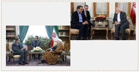 A la derecha: Ramadán Shallah en una reunión con el Ministro de Relaciones Exteriores de Irán, Muhammad Yiad Trif (Paras News, 12 de diciembre de 2016). A la izquierda: Reunión con Hashemi Rafsanjani (al Wefaq, 12 de diciembre de 2016)