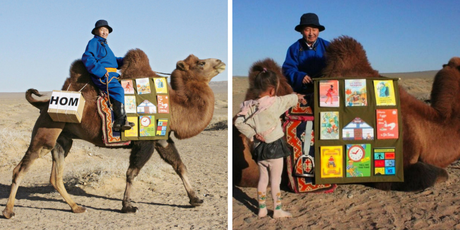 Biblioteca ambulante a lomos de un camello
