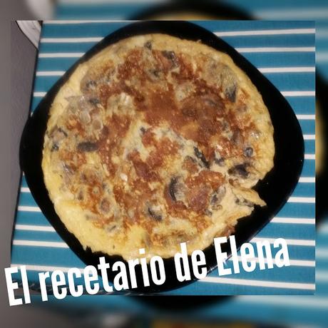 Tortilla de queso y champiñones