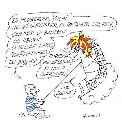 A la puta calle, el autorretrato de Cebrián y las fotos rotas o quemadas del rey.