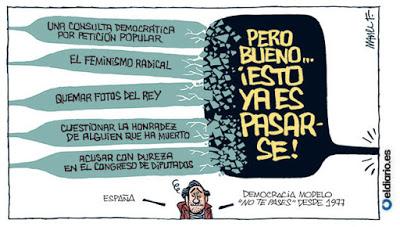 A la puta calle, el autorretrato de Cebrián y las fotos rotas o quemadas del rey.