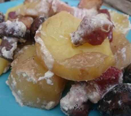 Patatas con bacon y champiñones