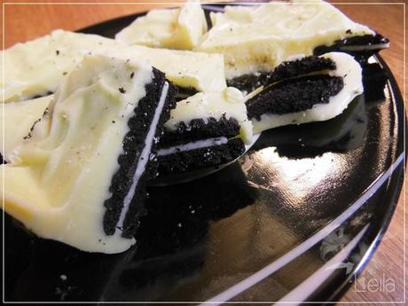 Turron de chocolate blanco y galletas oreo