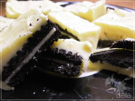 Turron de chocolate blanco y galletas oreo