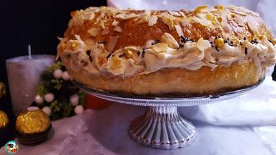 Roscón con crema de turrón