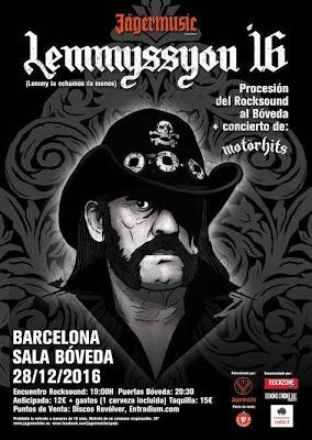 Procesión y concierto tributo en Barcelona por el primer aniversario de la muerte de Lemmy de Motörhead