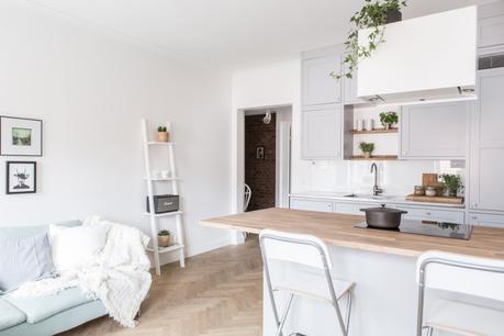 interiores estudios estilo escandinavo distribución pisos pequeños distribución diáfana distribución abierta decoración interiores mini pisos cama separada salón blog decoración nórdica 