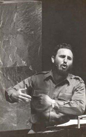 Fidel en la ONU, 1960. Foto de archivo