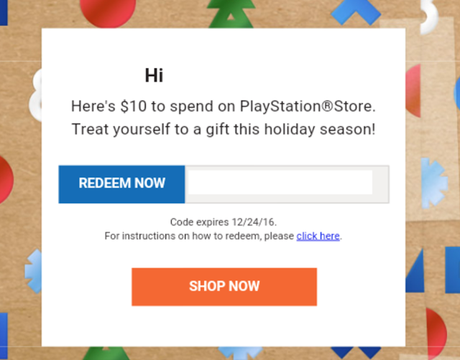 PlayStation empieza a regalar 10 dólares por navidad a algunas personas