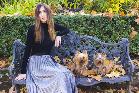 SILVER PLEATED SKIRT